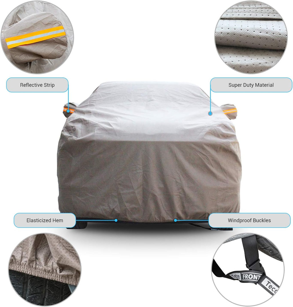 Full Size Truck Car Cover Waterproof Windproof with Straps Buckles Antenna Patch Pack of 2 K598903