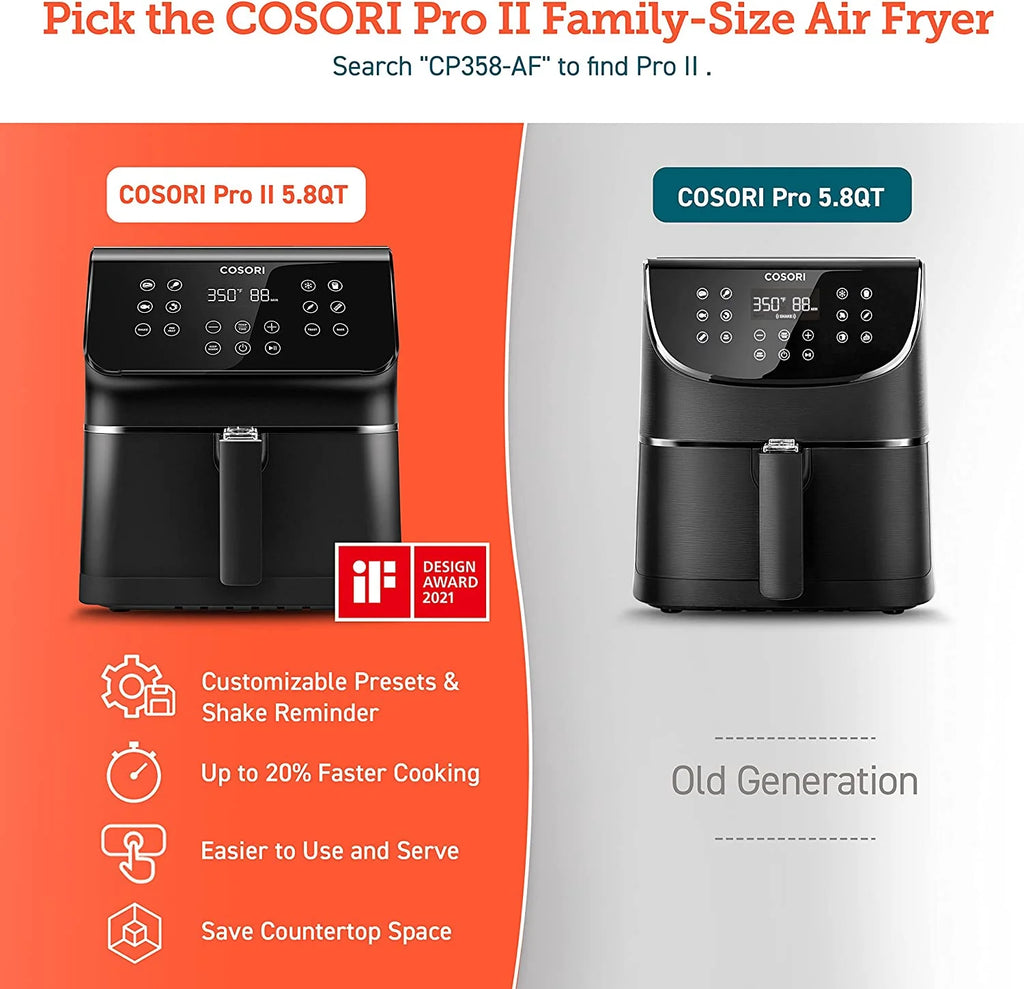 5.8QT Nonstick Air Fryer Oven Combo with Square Basket I1037