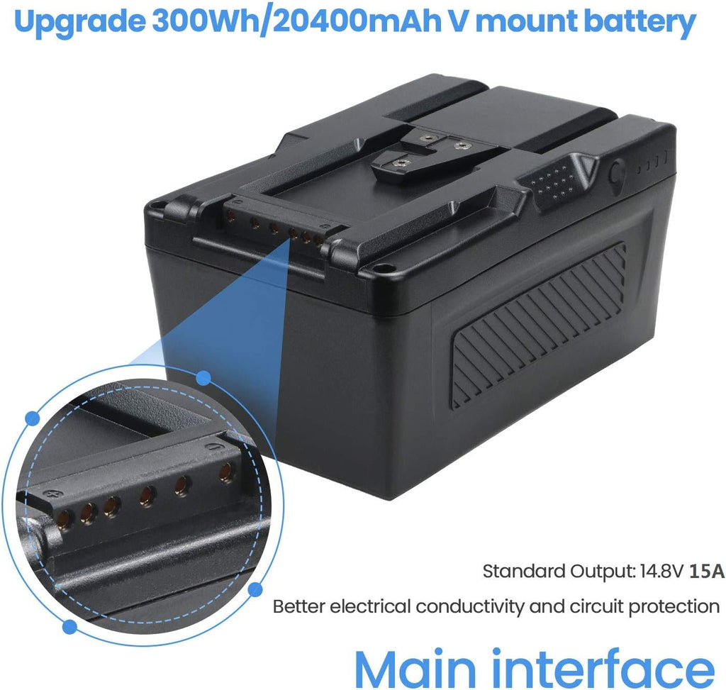 300Wh V Mount Battery with 5A Output D-Tap Charger and D-Tap Cable K9876