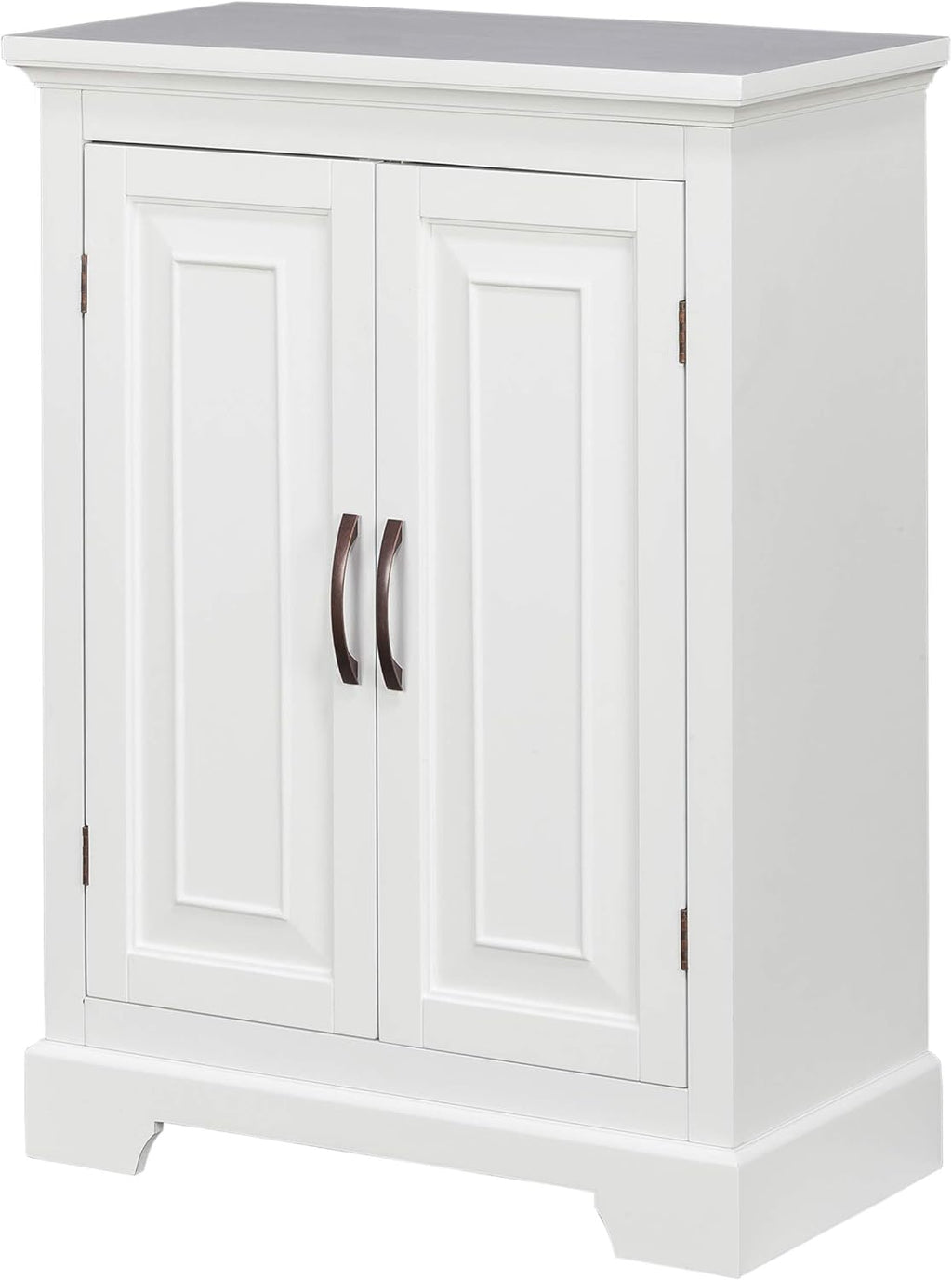 White Freestanding Floor Cabinet with 2 Doors 2 Adjustable Inner Shelves P164128