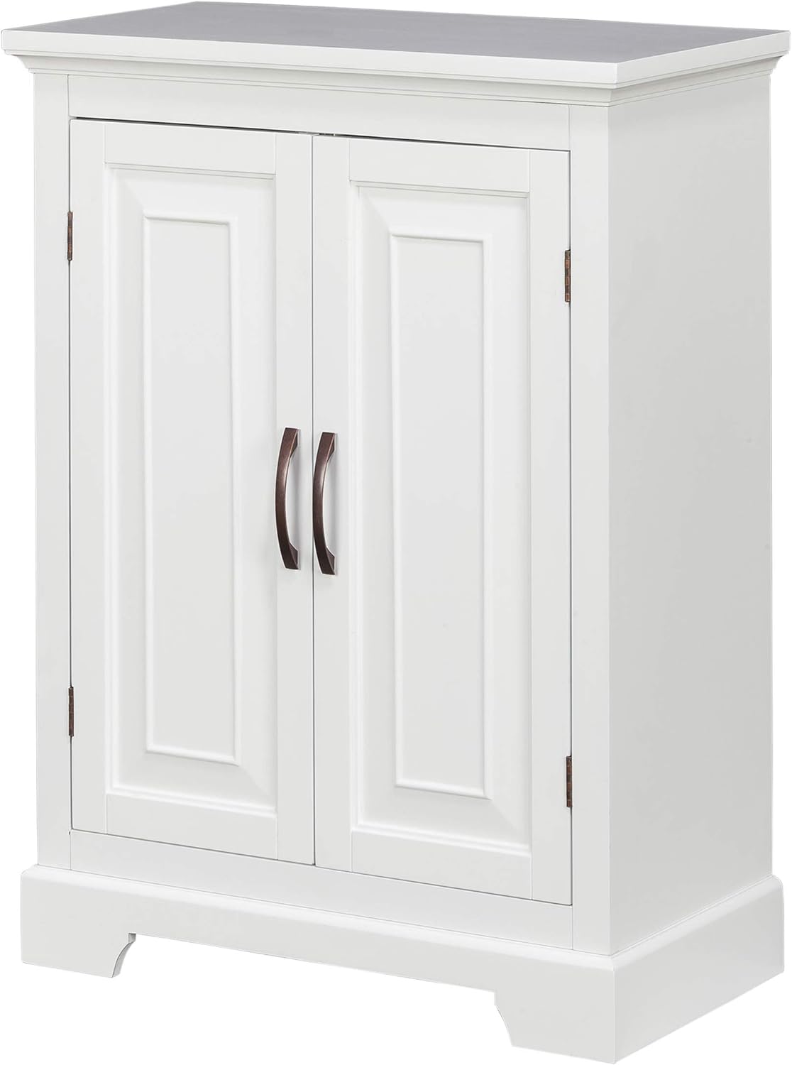 White Freestanding Floor Cabinet with 2 Doors 2 Adjustable Inner Shelves P164128