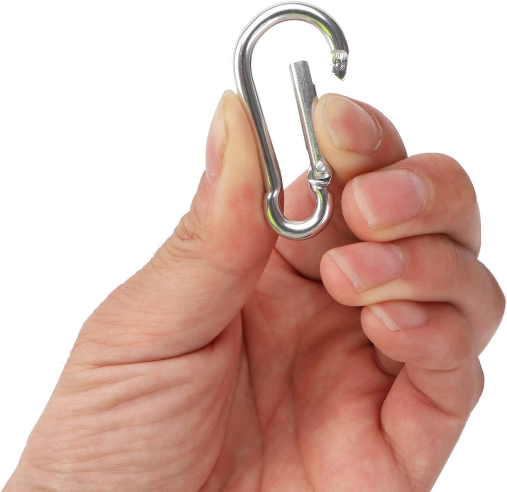 400PCS Aluminum Carabiner Clip 1.9 Inch D Shape Spring Snap Keychain Hook I612