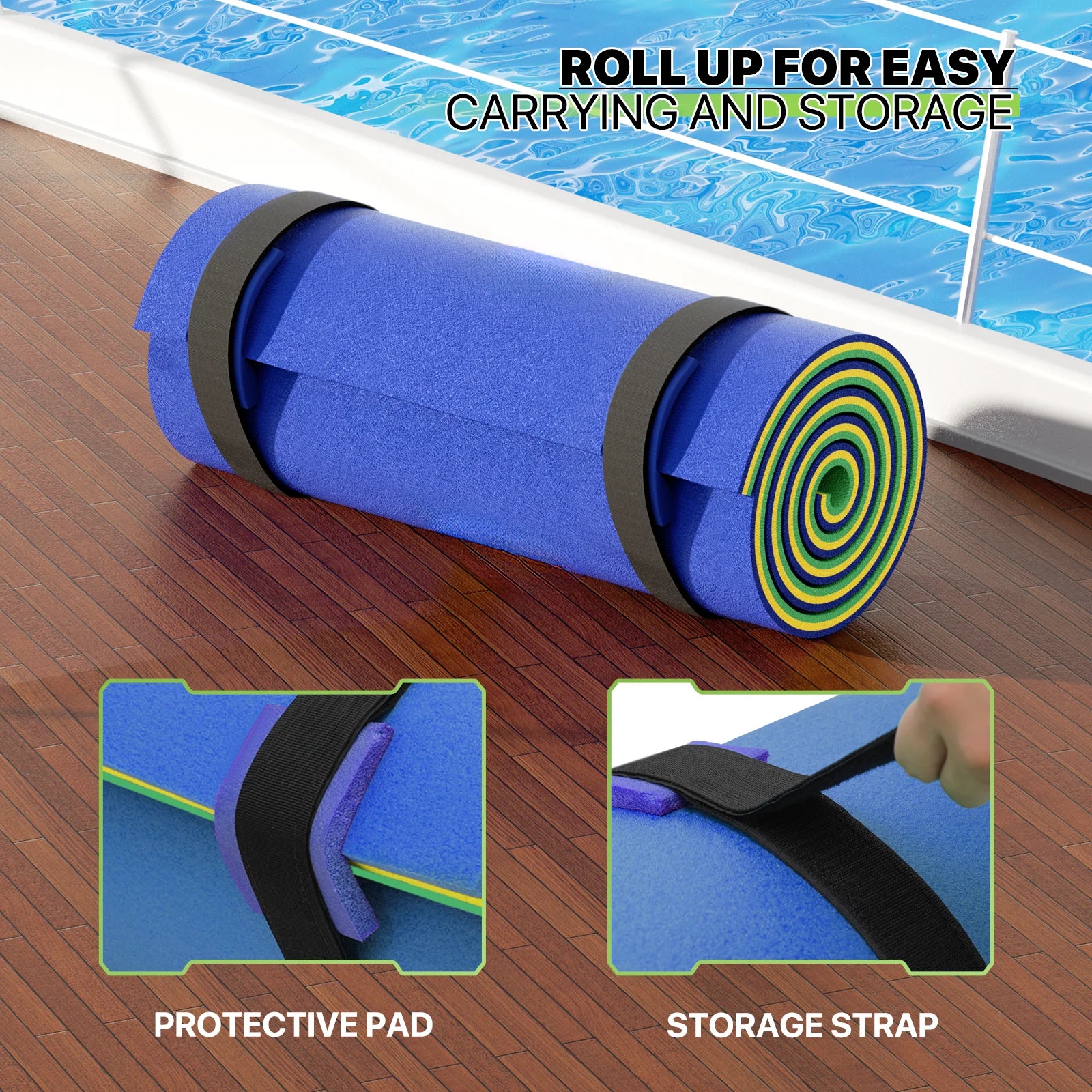 9x3FT 3-Layer Tear-Resistant XPE Foam Water Floating Pad C211