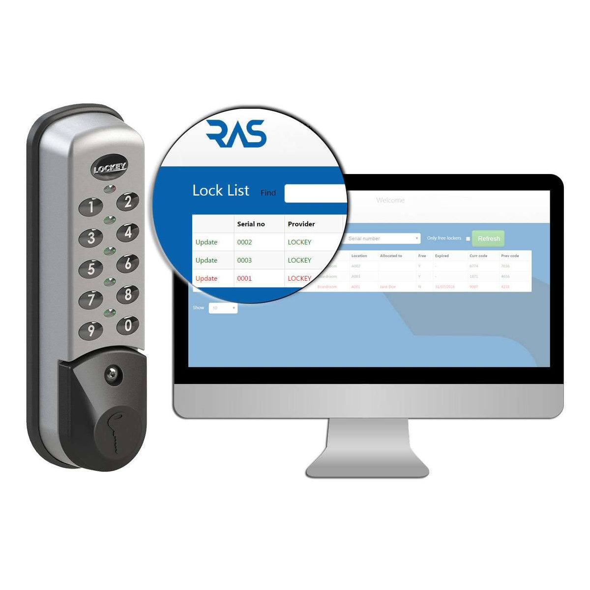 White Digital Combination Electronic Cabinet and Locker Lock F9256