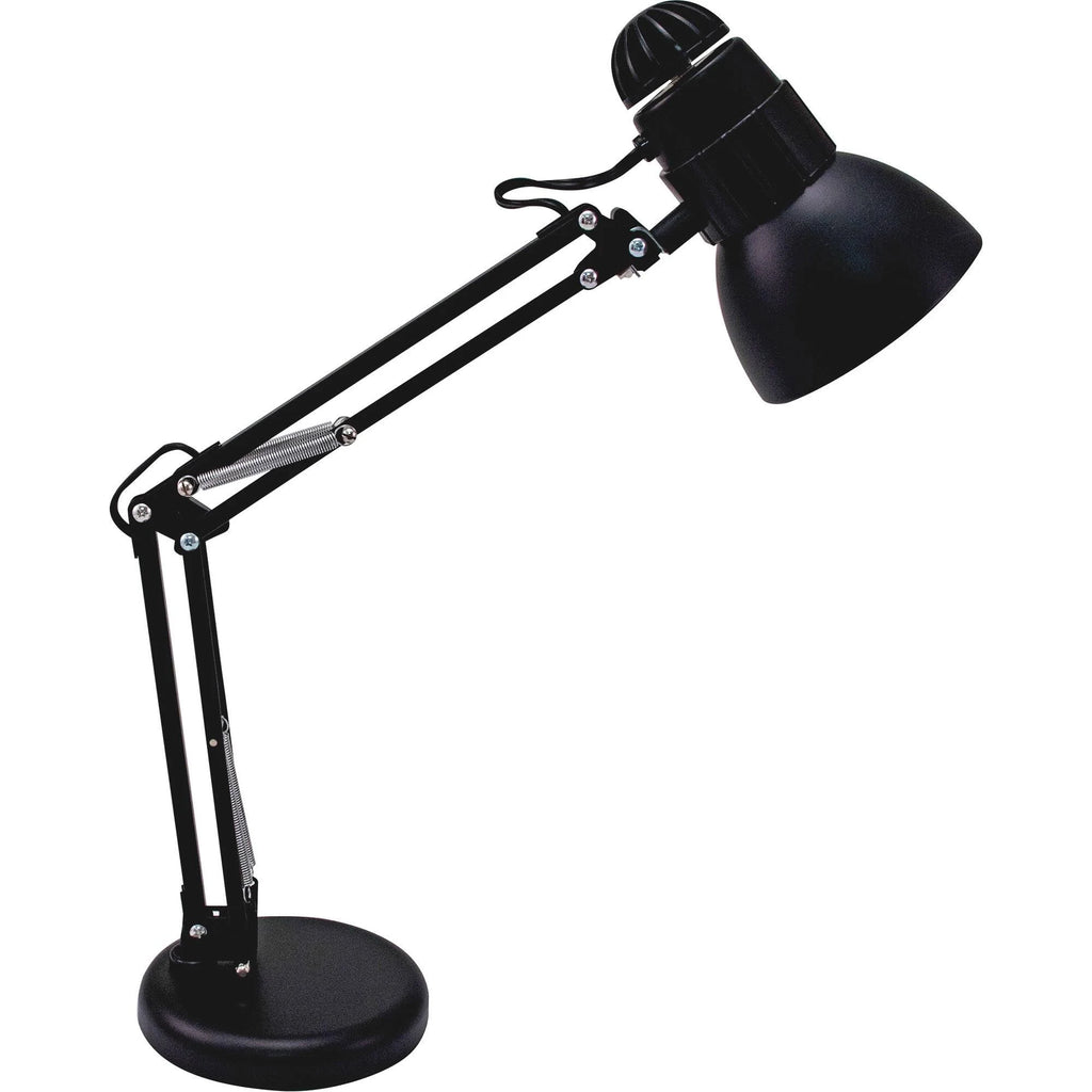 Matte Black Swing Arm Desk Lamp, Weighted Base, 22x22 Reach G907