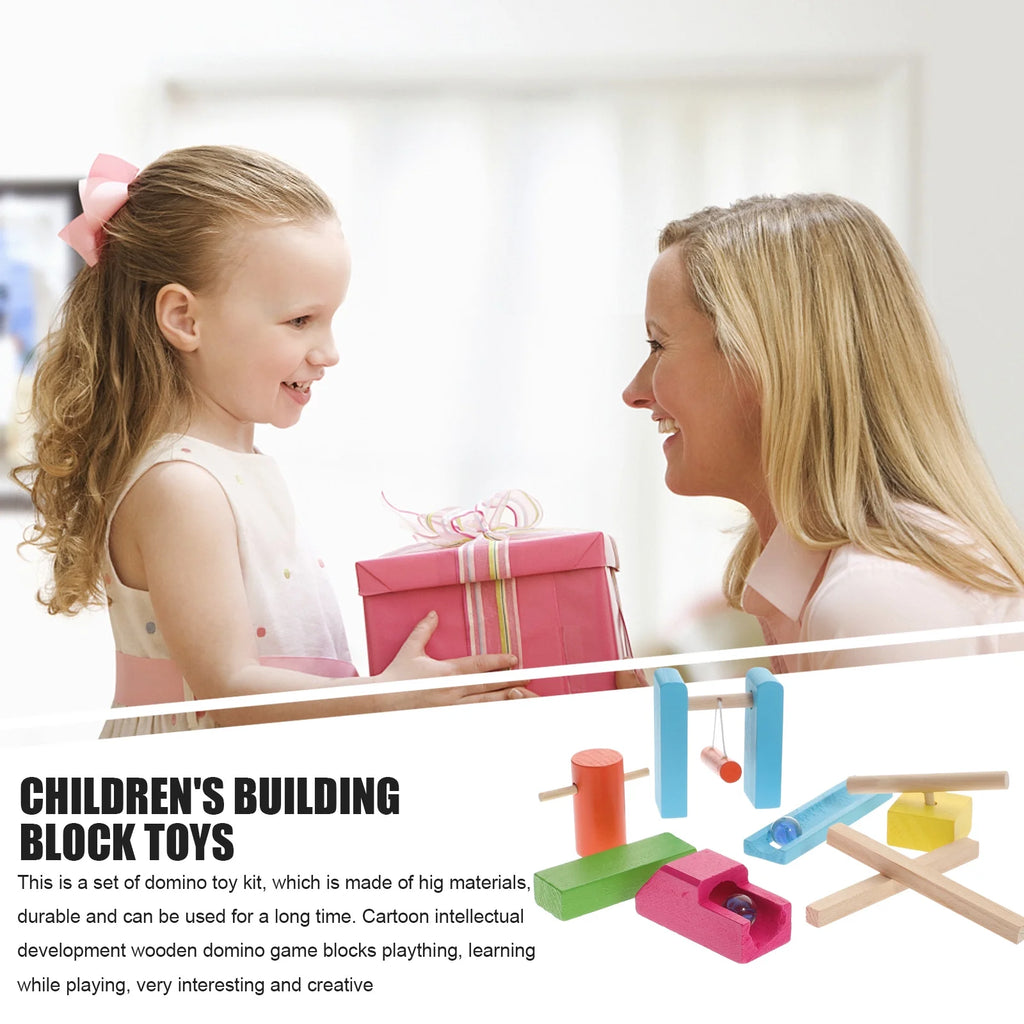 Wooden Dominoes Blocks Building Toy Educational Toys I135663