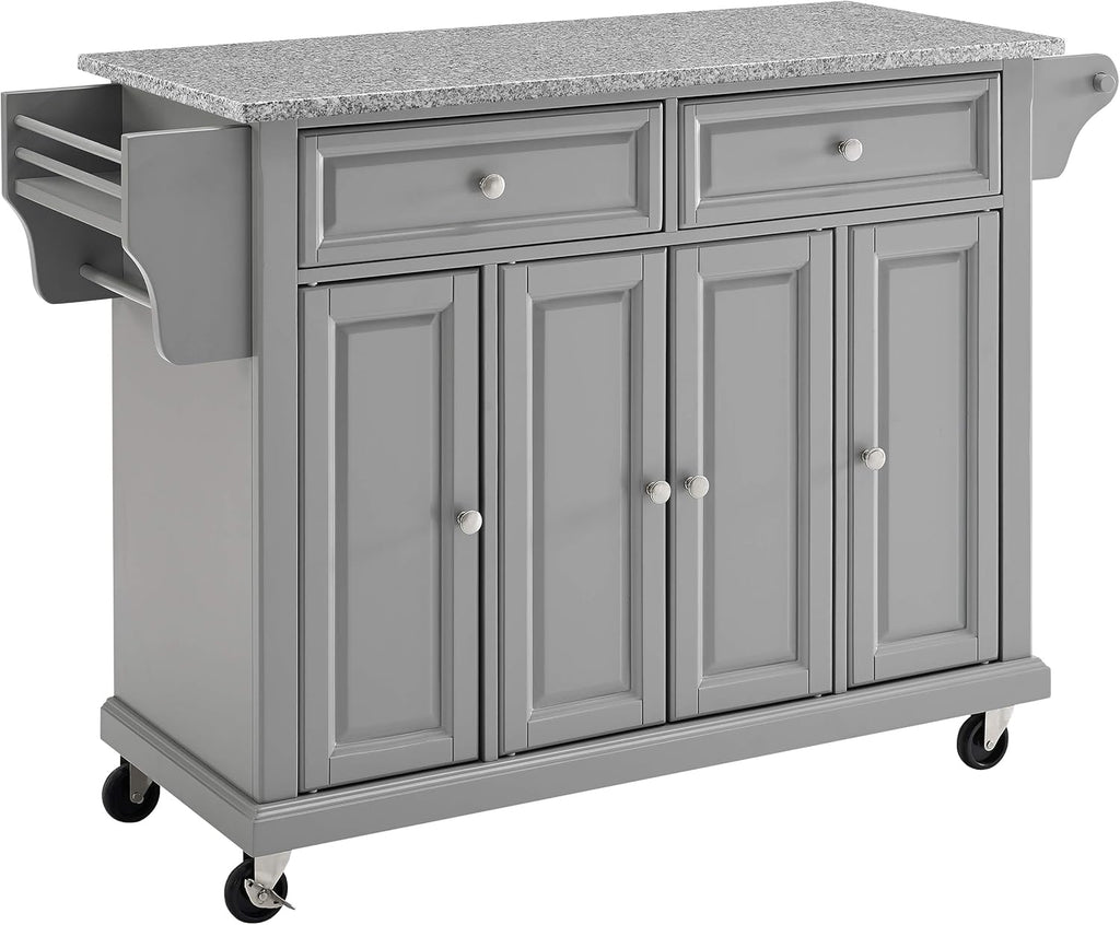 Full Size Kitchen Cart with Solid Black Granite Top V359648