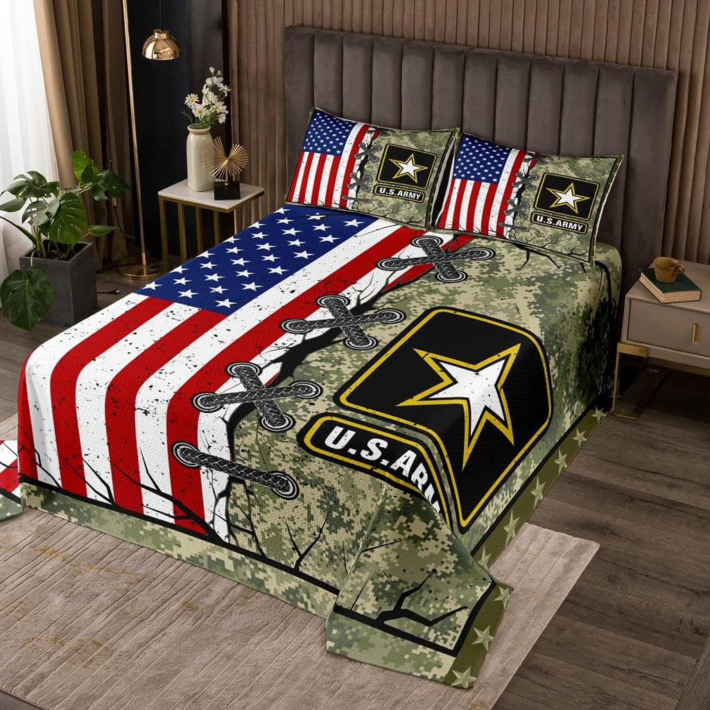 Twin Camo Quilted Bedspread T5304