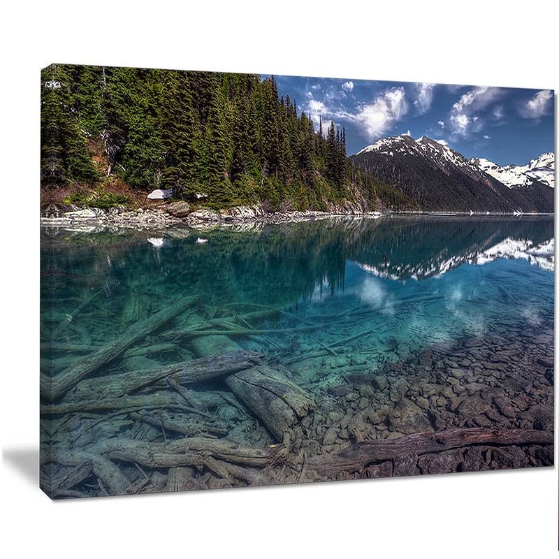 Blue Waters and Mountains Extra Large Landscape Art Canvas - 40 in. Wide x 30 in. High T805115