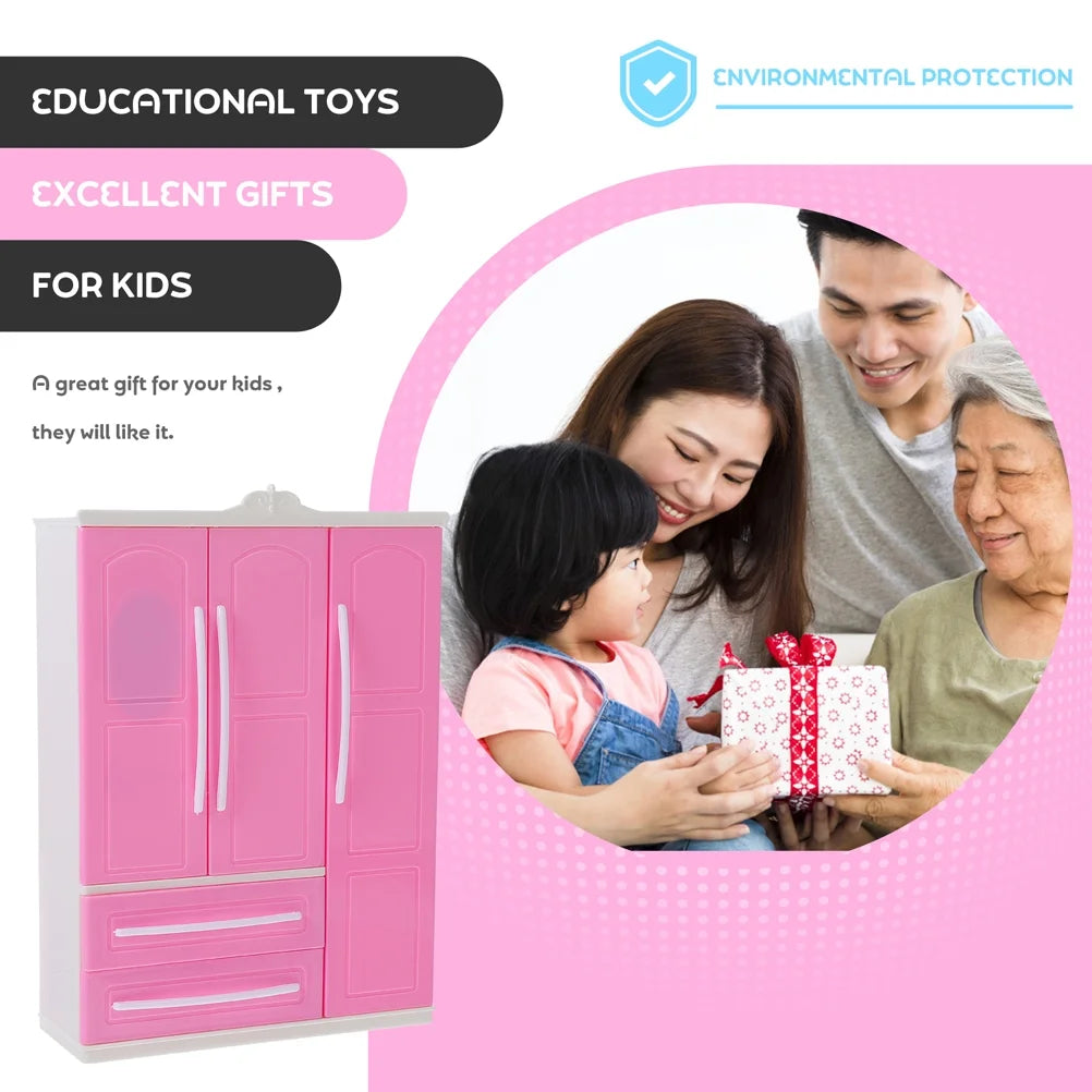Miniature Doll Clothes Wardrobe Storage Closet K6126