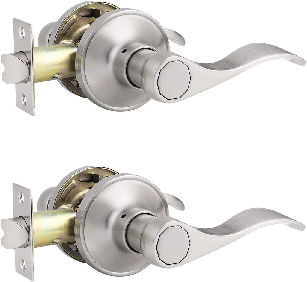 3 Pack Brushed Nickel Passage Door Leverset G76281