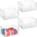 Clear Stackable Open Front Storage Organizer Bin Basket 4 Pack X549