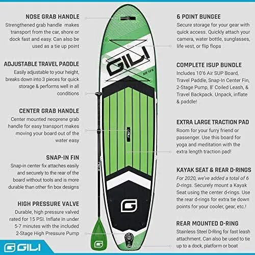 Green Air Inflatable Stand Up Paddle Board Package E70964