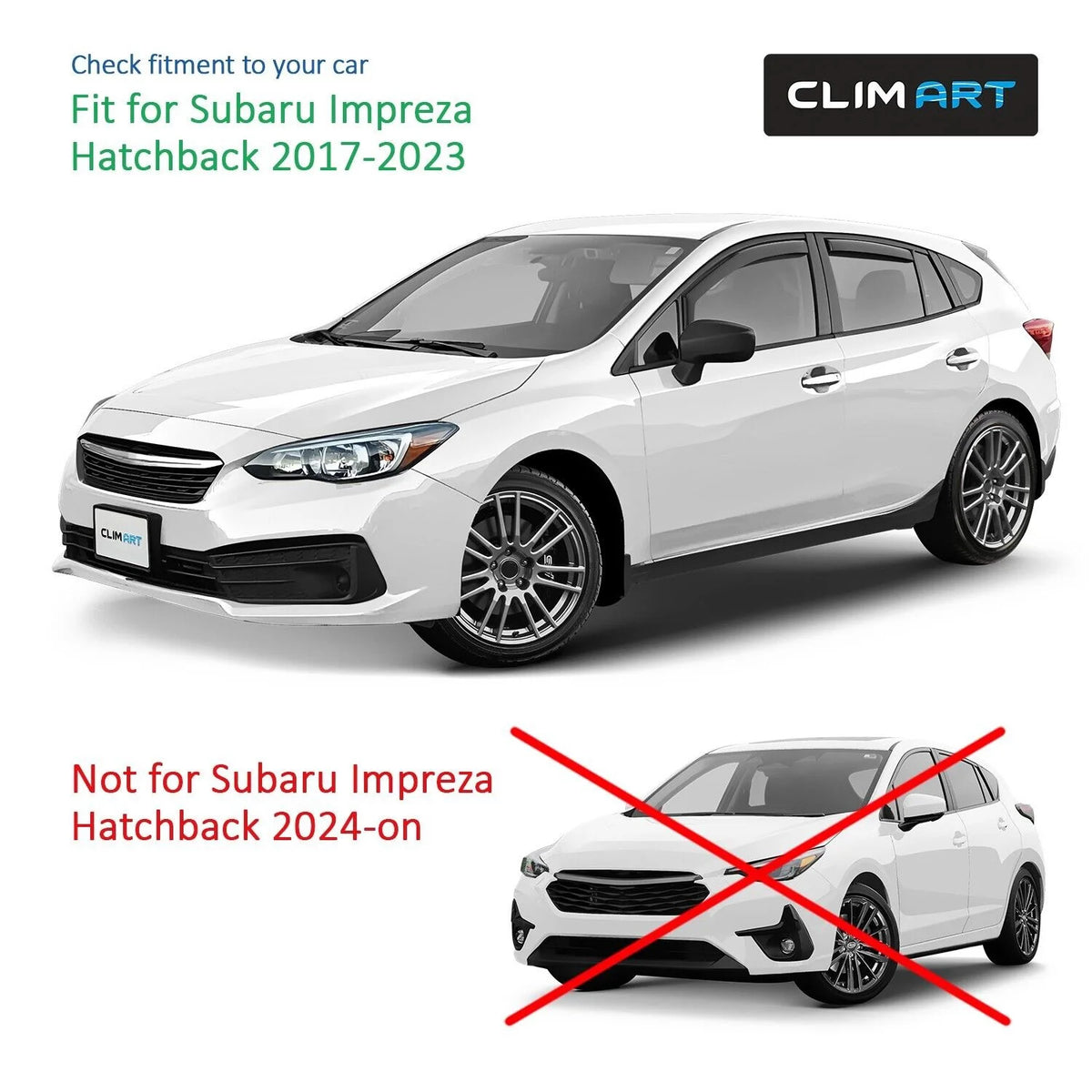 4 pcs In-Channel Rain Guards for Subaru Impreza Hatchback V615
