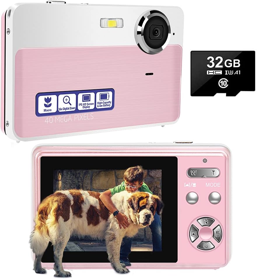 4K 48MP Digital Camera with Webcam, 16X Digital Zoom, Auto Focus, Pack of 2 V982411
