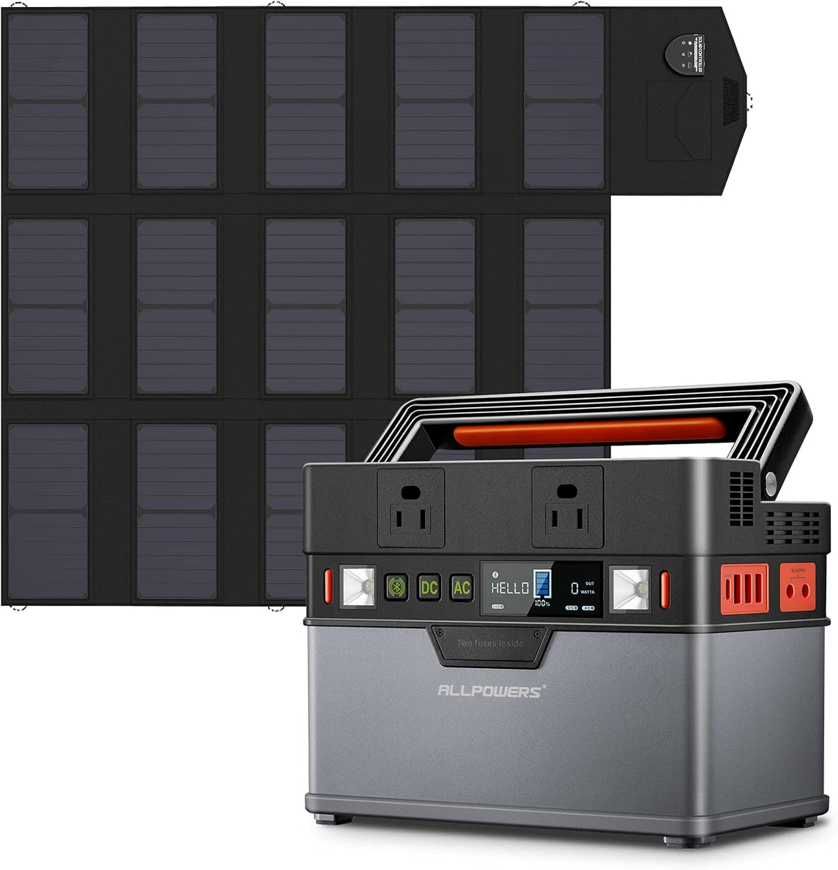 500W 606Wh Power Station with 100W Solar Panel V8204
