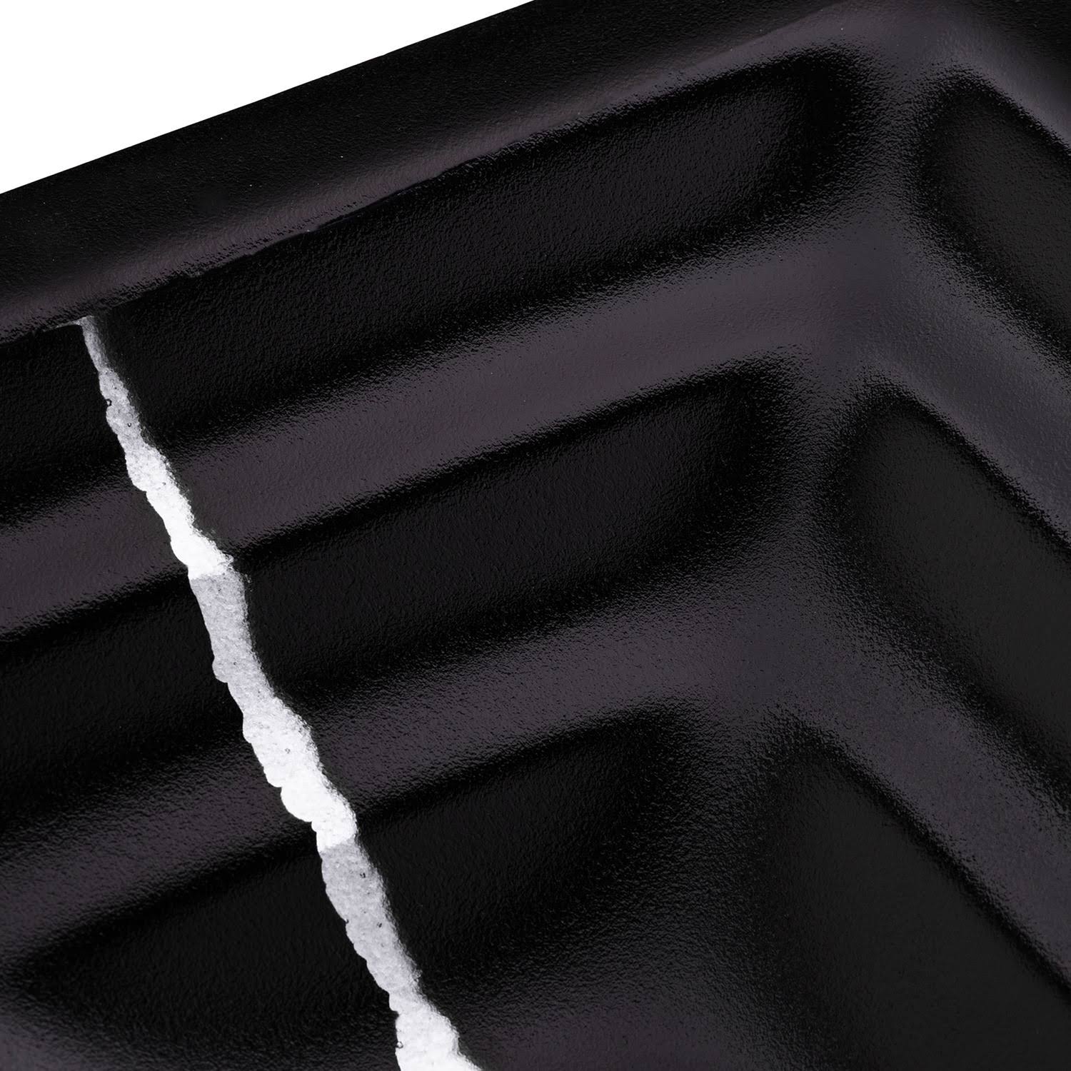 Black Glass Rectangular Sink with Silver Accent Z633