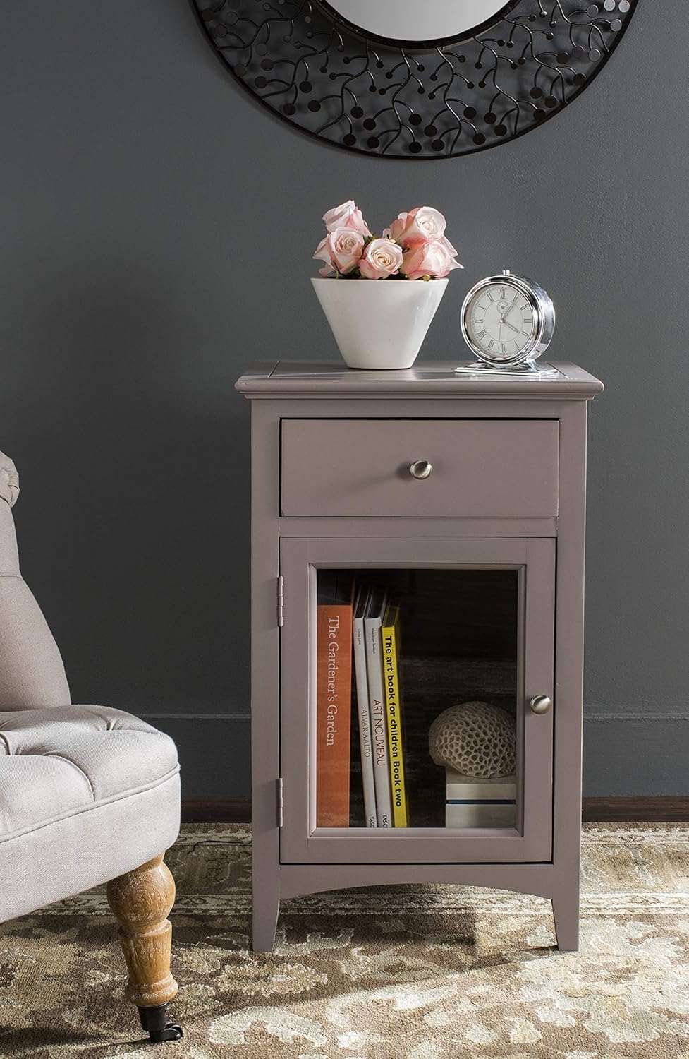 French Grey End Table V618