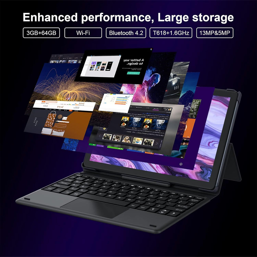 Android 11 Tablet 10.1 inch 2 in 1 Octa-Core 3GB RAM 64GB ROM with Keyboard T92211