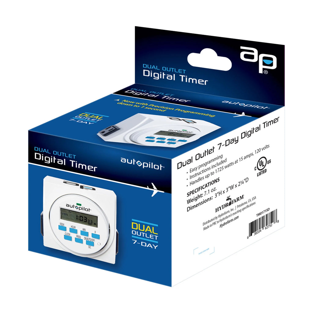 7 Day Dual Outlet Digital Programmable Light Timer, 2 Pack L68285