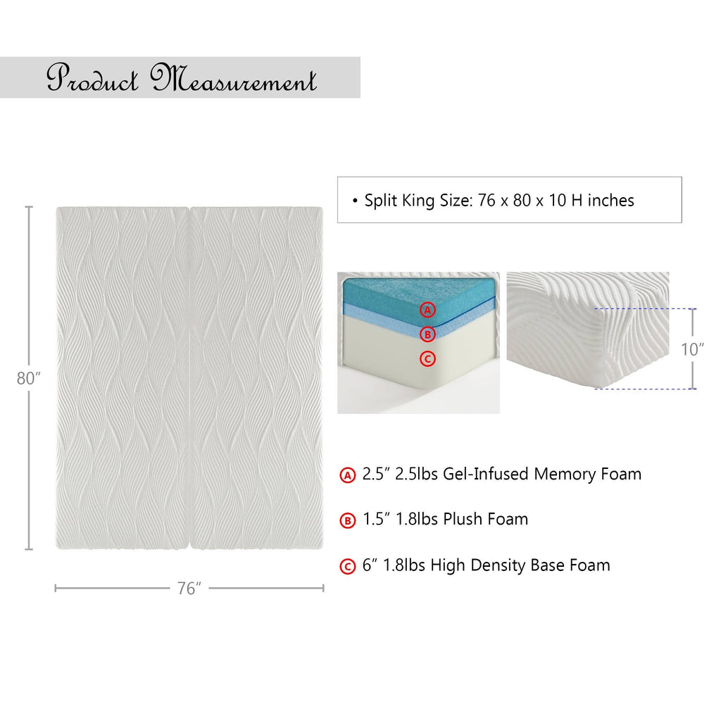 Forest 10-Inch Gel-Infused Memory Foam Mattress U9473