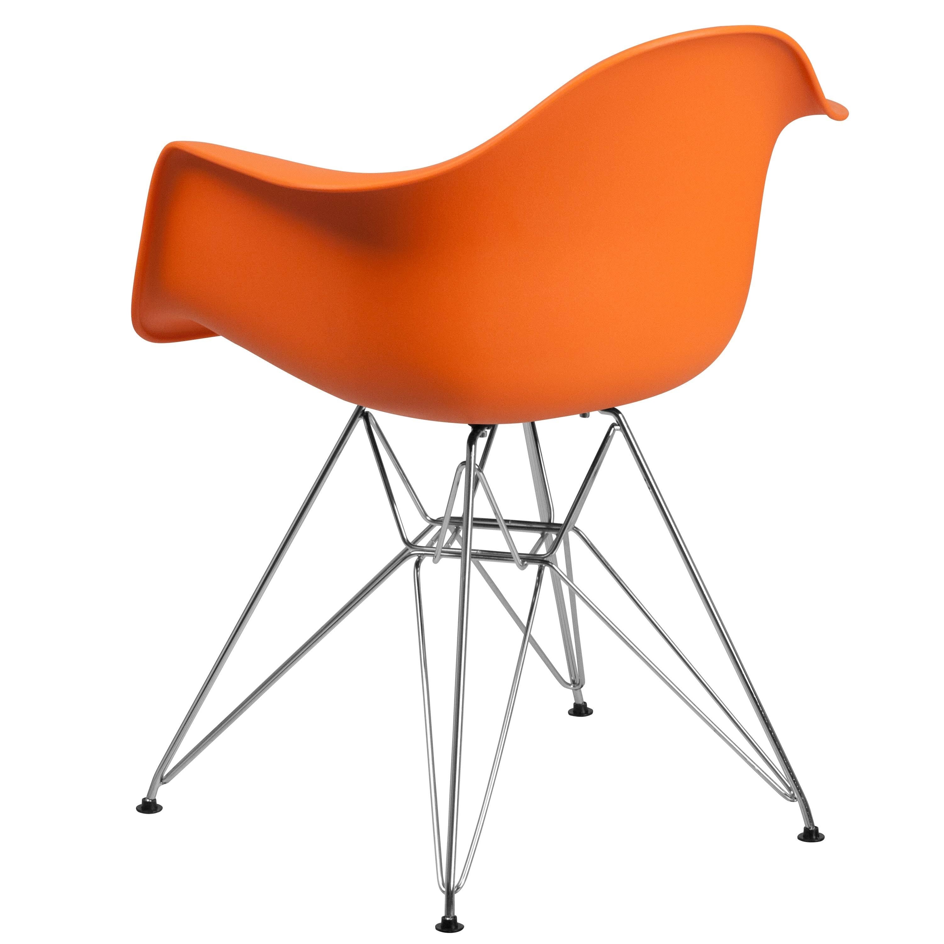 Green Plastic Chair with Chrome Base O537