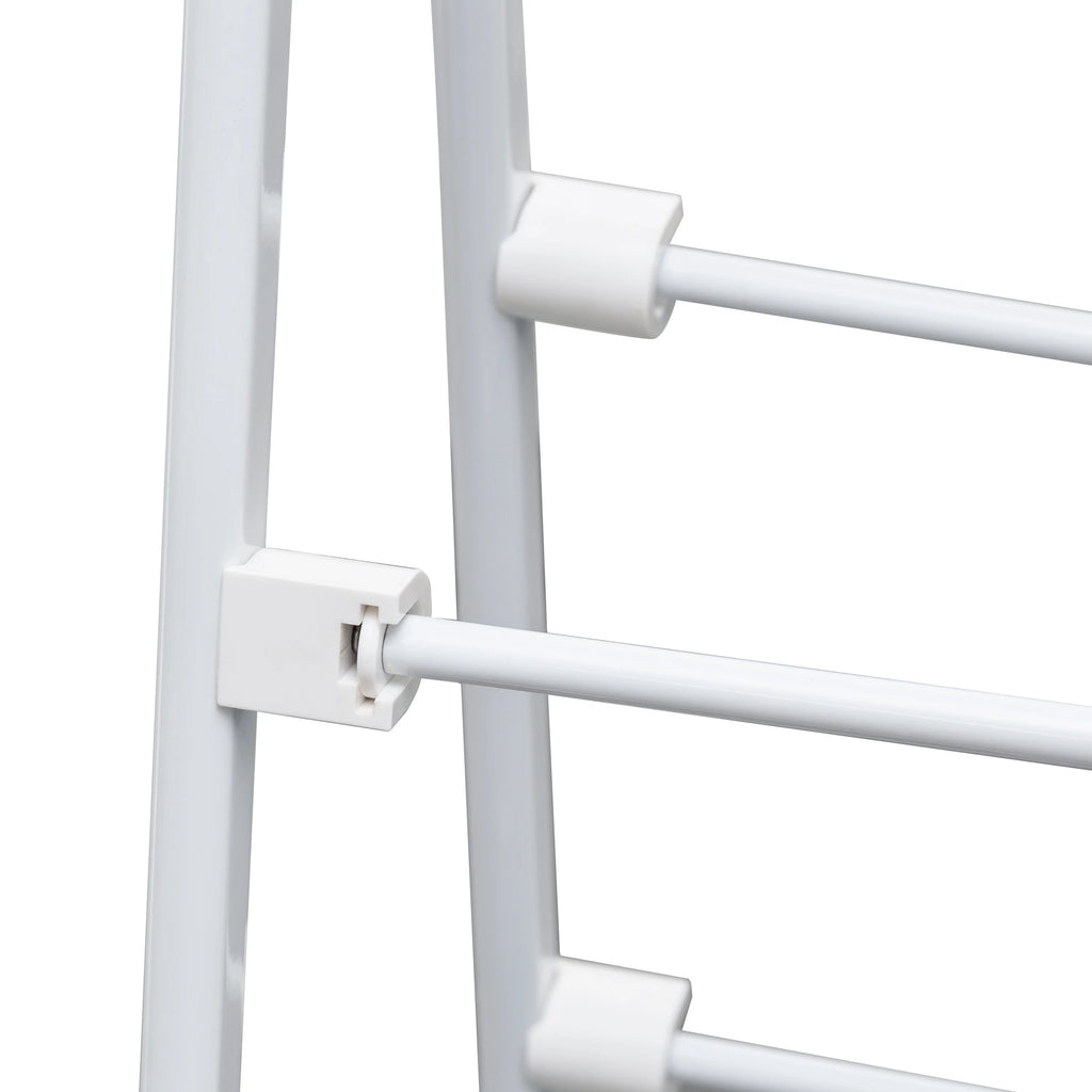 White Collapsible Steel Rolling Clothes Drying Rack D53475