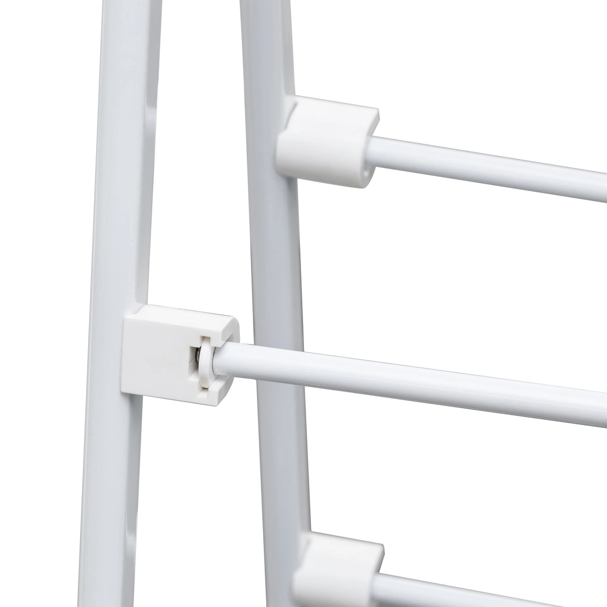White Collapsible Steel Rolling Clothes Drying Rack D53475