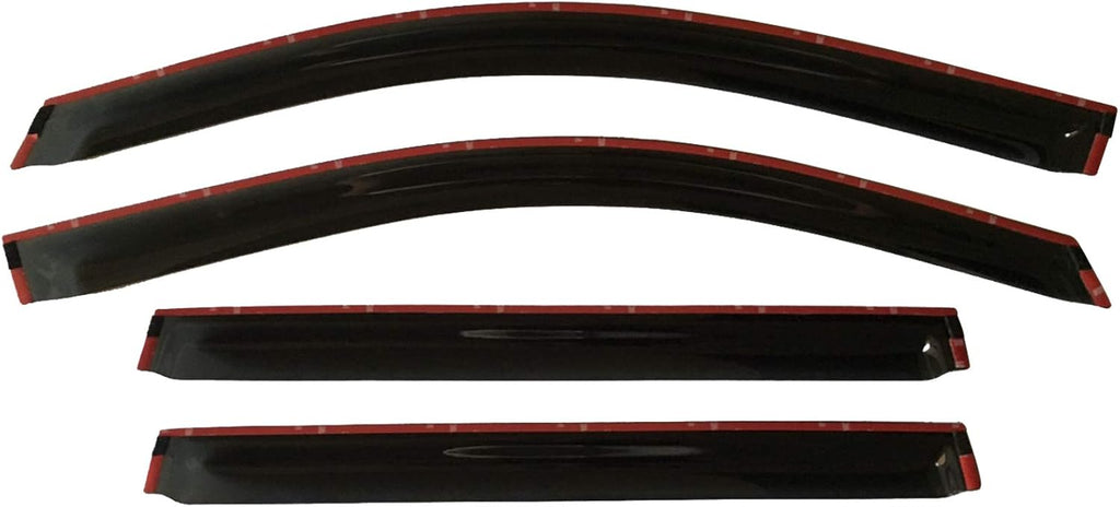 Smoke Tinted Tape-On Side Window Visor Deflectors Rain Guards Pack of 2 U940
