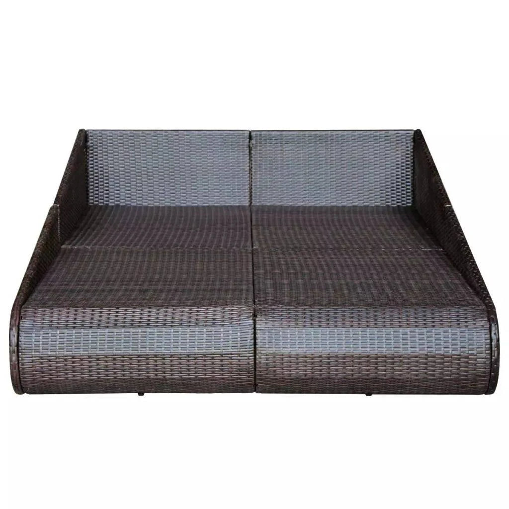 Brown Poly Rattan Daybed G758