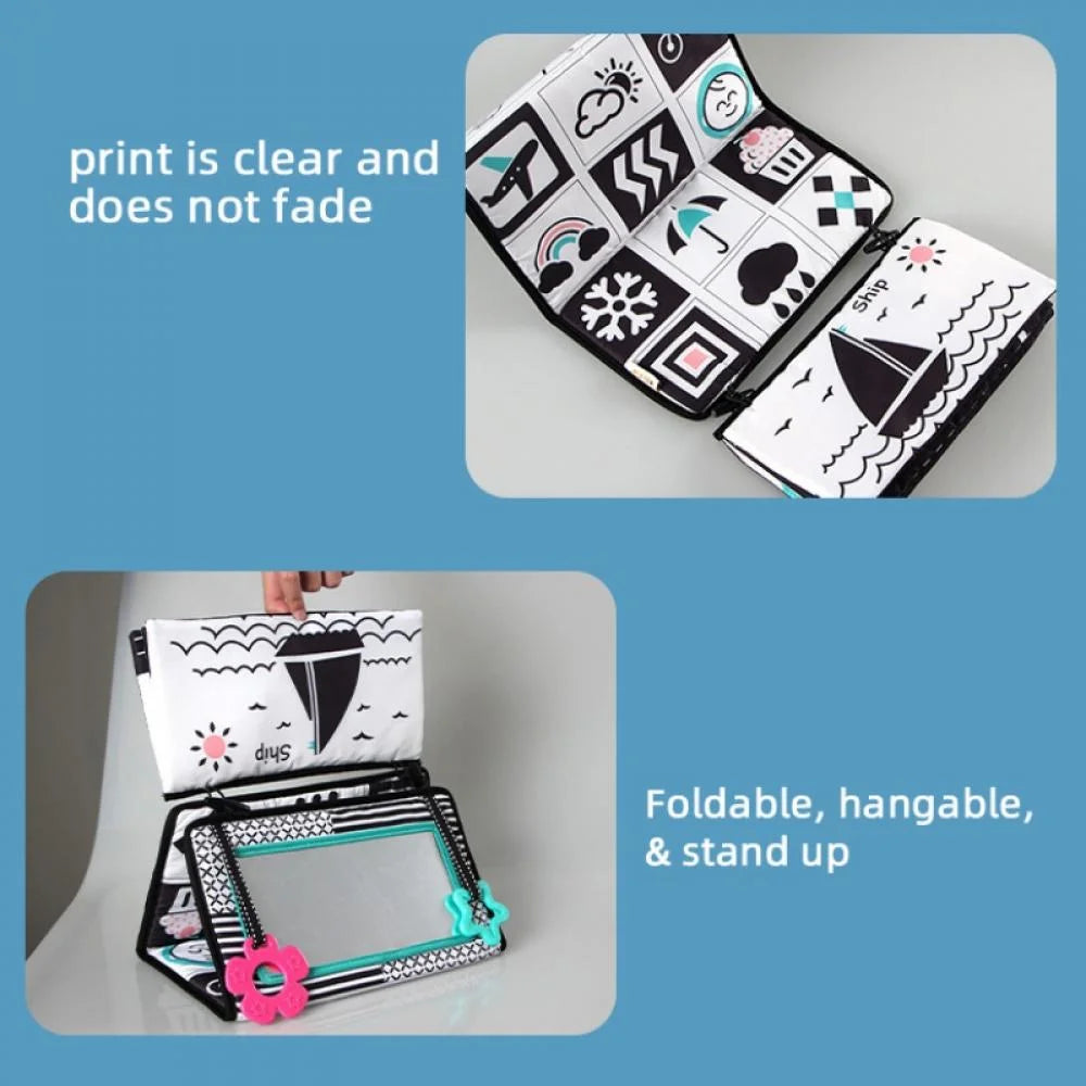 Black and White High Contrast Floor Mirror Toy for Baby Tummy Time R86333