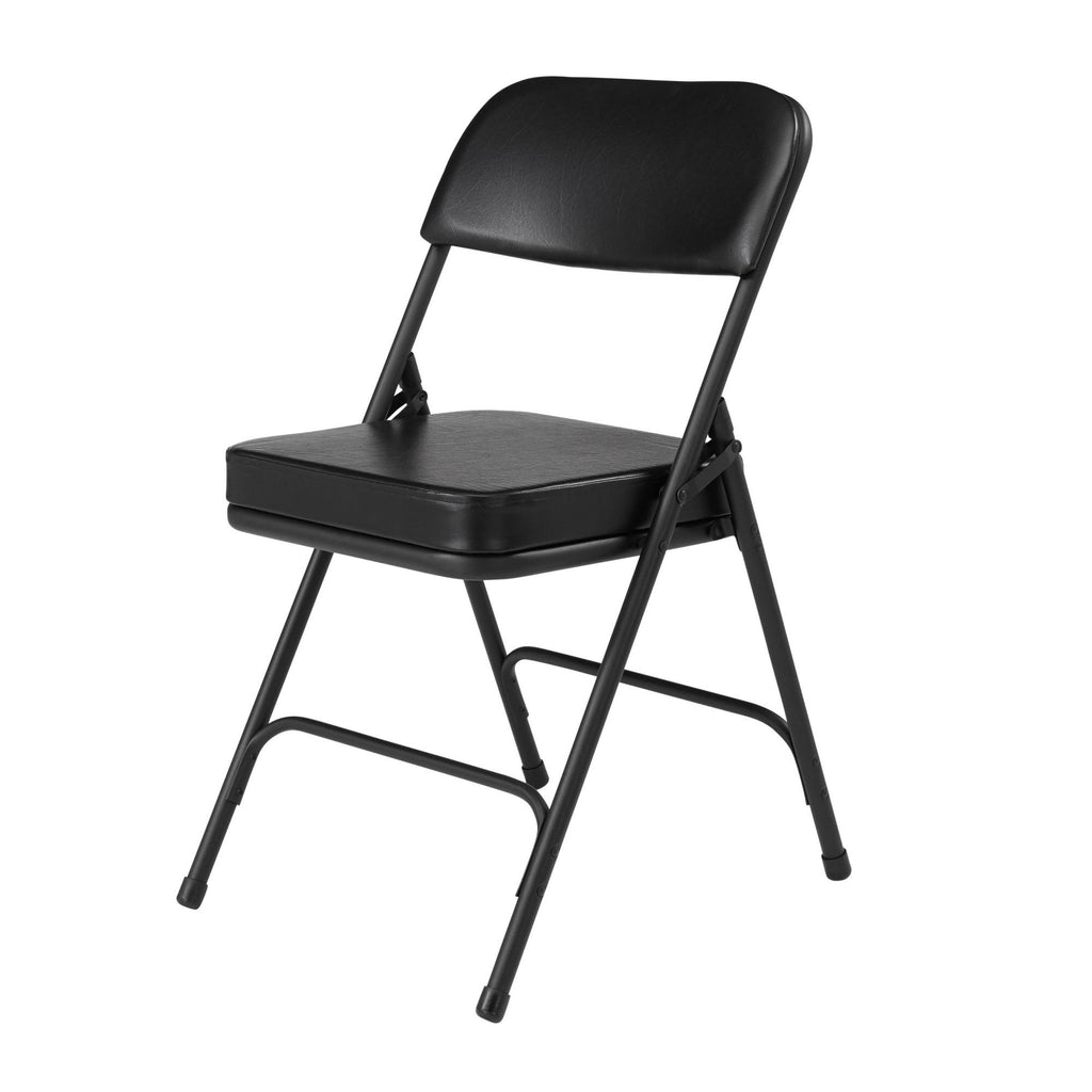 Black Vinyl Padded Folding Chairs Set of 2 X232