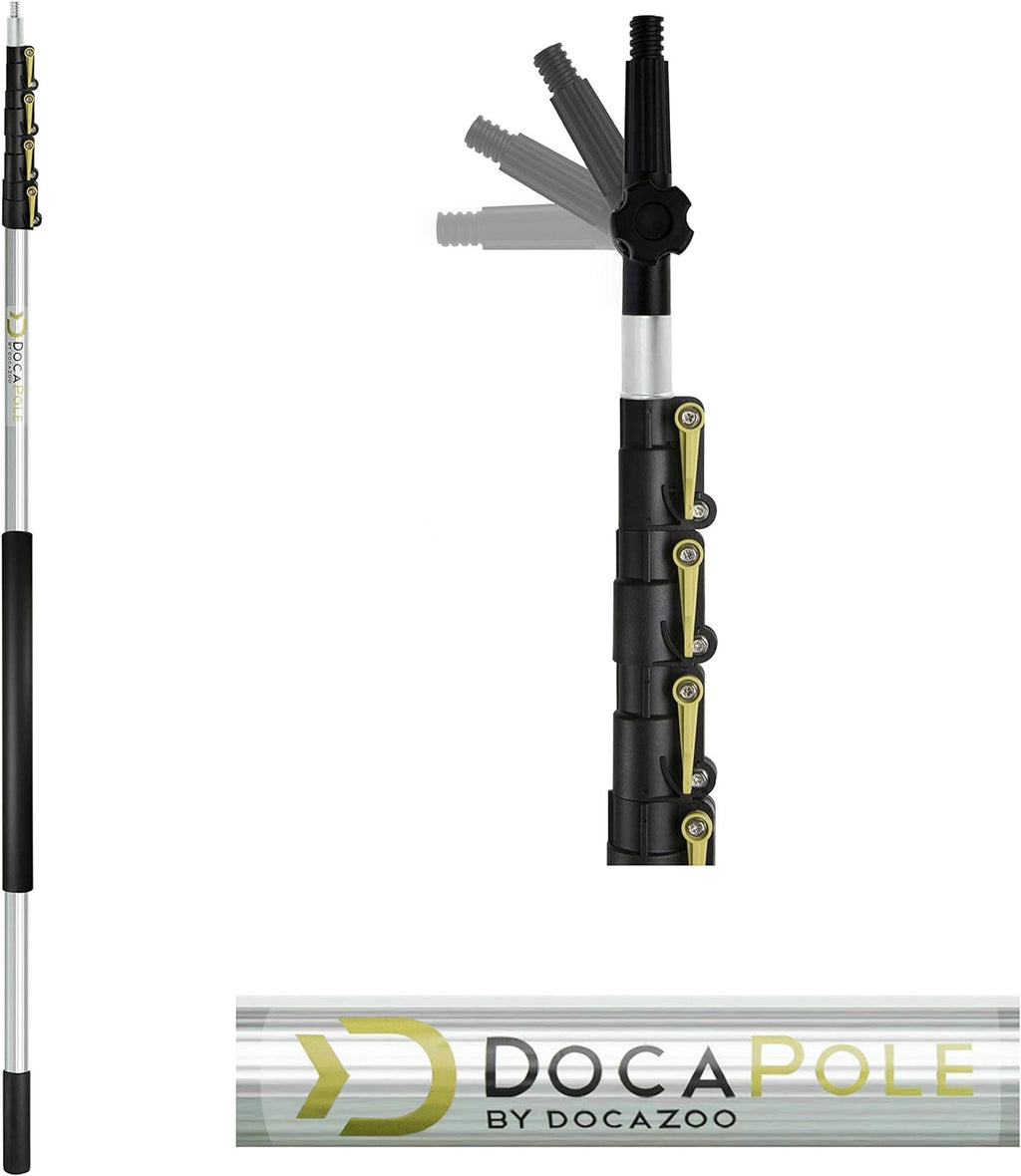 6-24 Foot Hard Bristle Brush Extension Pole with Telescopic Pole G26950