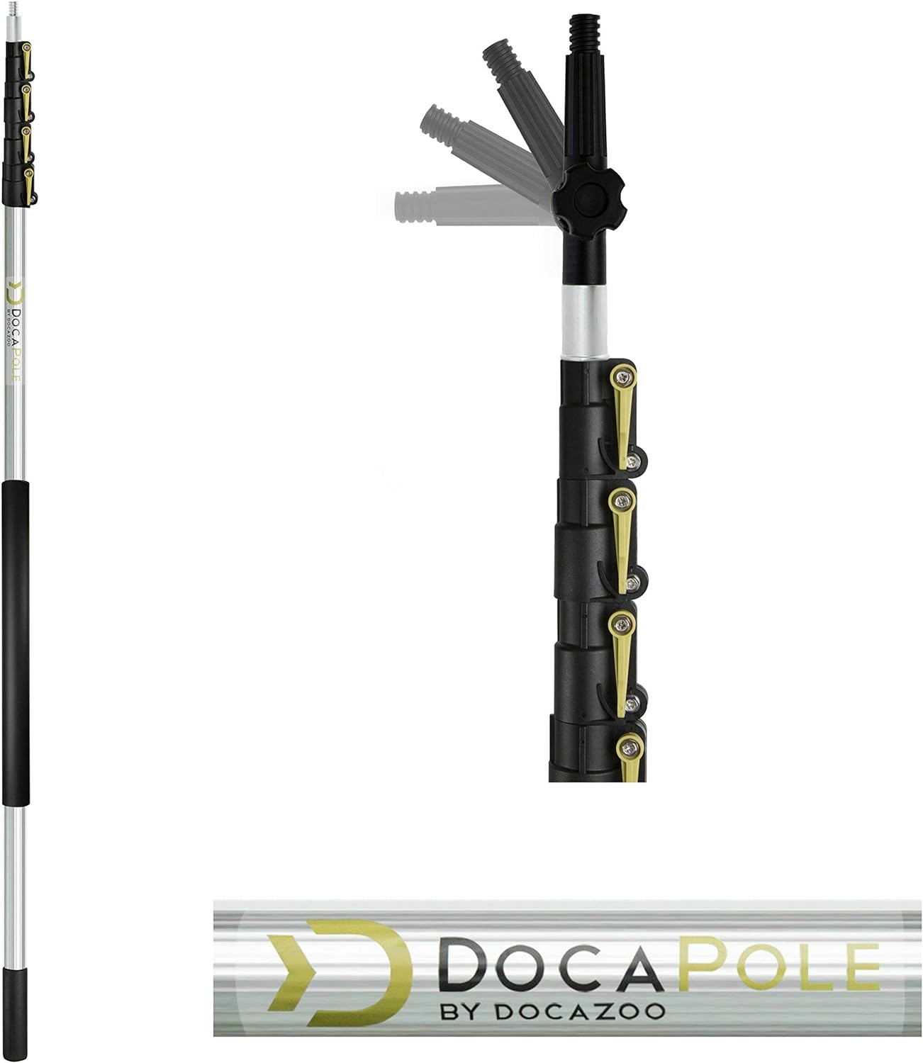 6-24 Foot Hard Bristle Brush Extension Pole with Telescopic Pole G26950