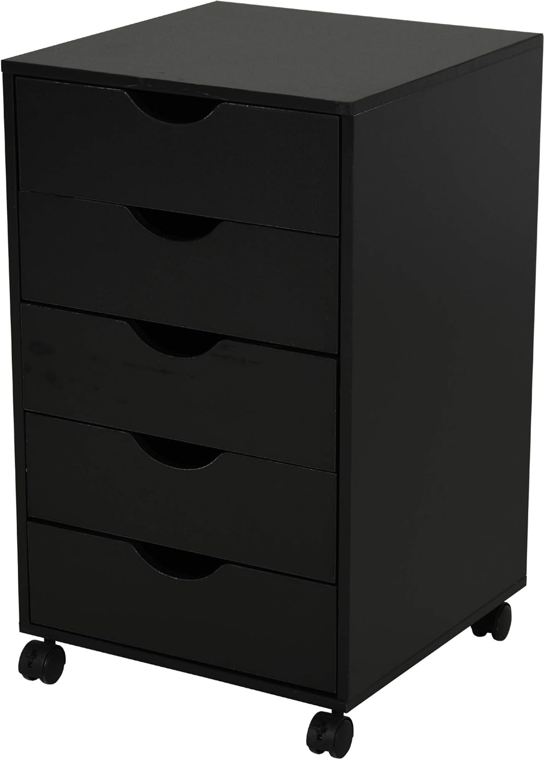 Black 5 Drawer Filing Cabinet with Wheels L94392