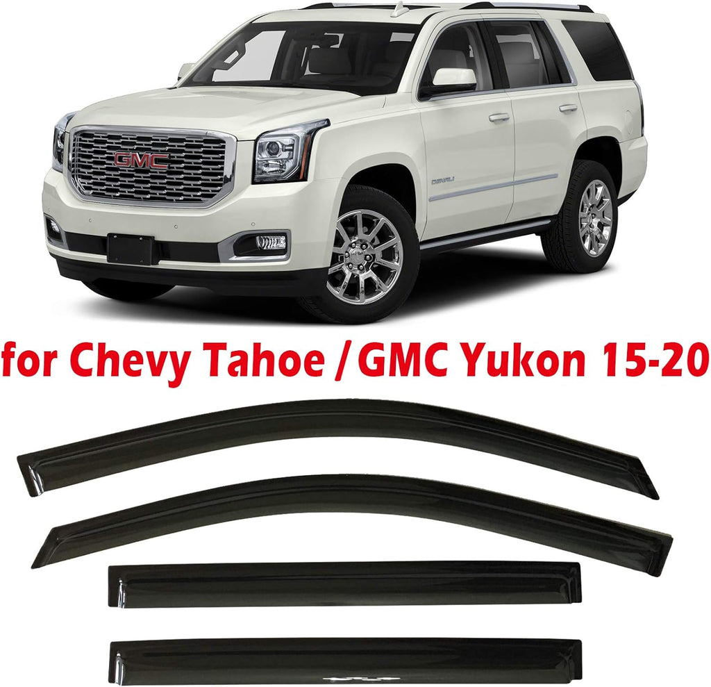 Smoke Tinted Tape-On Side Window Visor Deflectors Rain Guards Pack of 2 U940