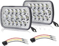 Black Pair 7x6 5x7 LED Headlights Sealed Beam Replacement Pack of 2 B51210