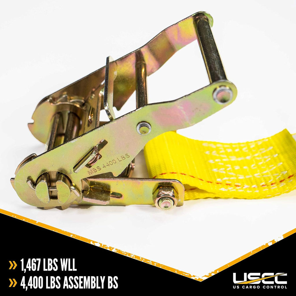 2 Inch x 12 Foot Yellow Ratchet Strap 4 Pack E789249