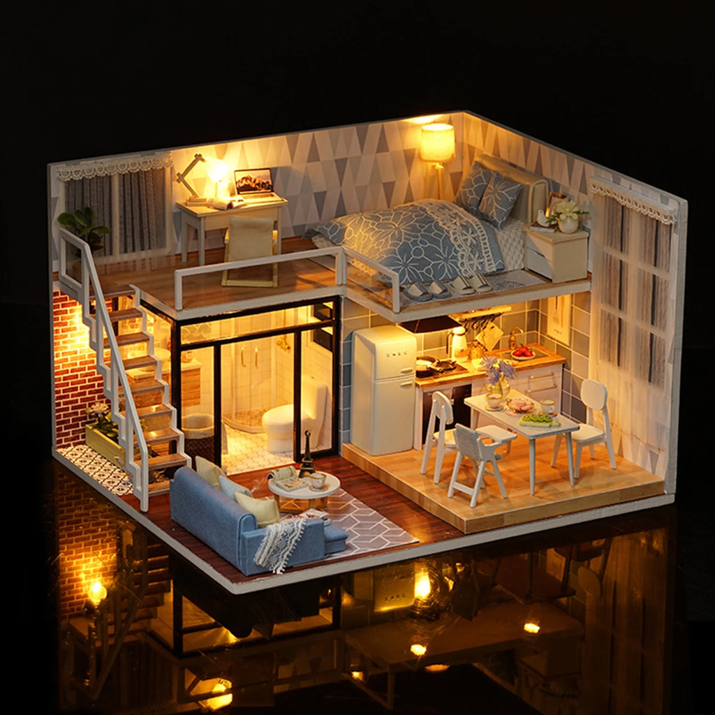White Room Wooden DIY Dollhouse Furniture Kit L7953