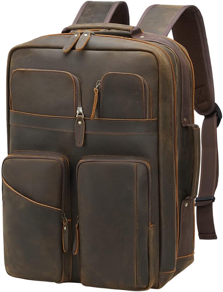 Vintage Leather Laptop Backpack I384