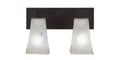 Two Light Bath Bar with Square Frosted Crystal Glass V69587