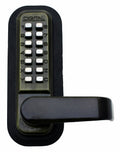 Antique Brass Passage Door Lever with Keyless Lock B34779