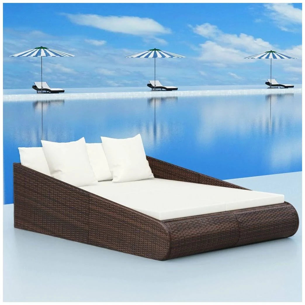 Brown Poly Rattan Daybed G758