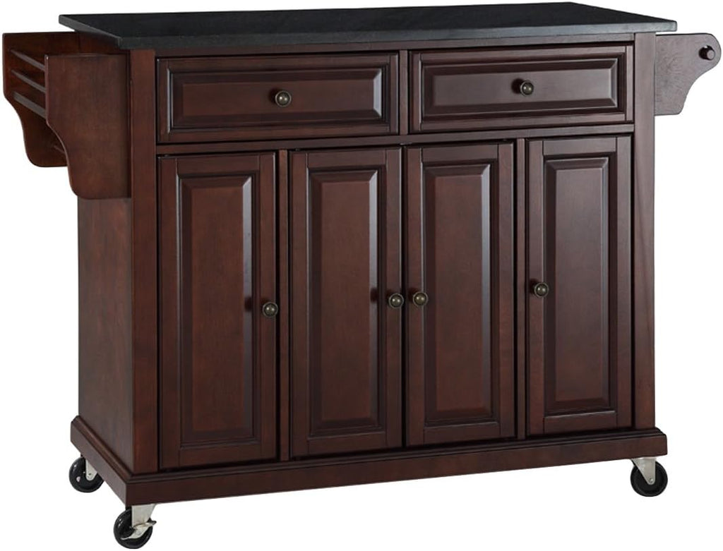 Full Size Kitchen Cart with Solid Black Granite Top V359648