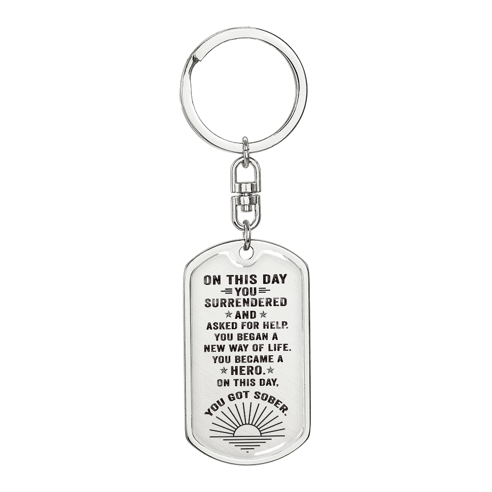 18k Gold Finish Steel Anniversary Keychain Q33877