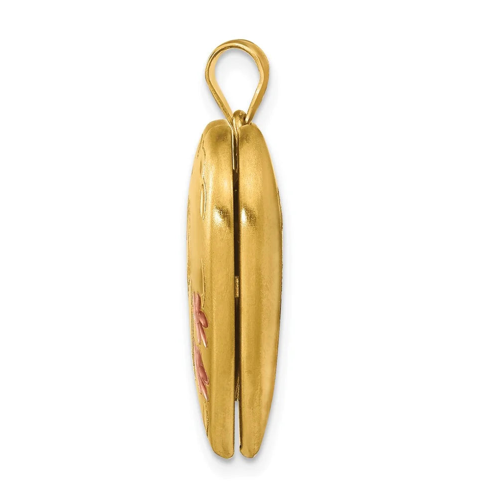 14k Gold Filled Two-Color Grandma Heart Locket W523