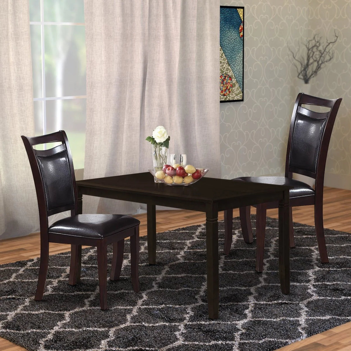 Set of 2 Brown Faux Leather Side Chairs J396501