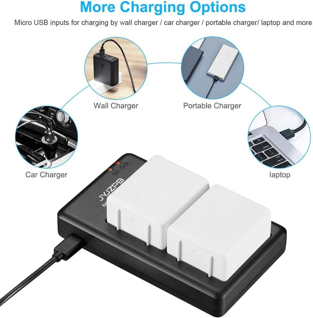 2 Pack 3.85V 4800mAh Replacement Batteries with Dual Battery Charger I89076