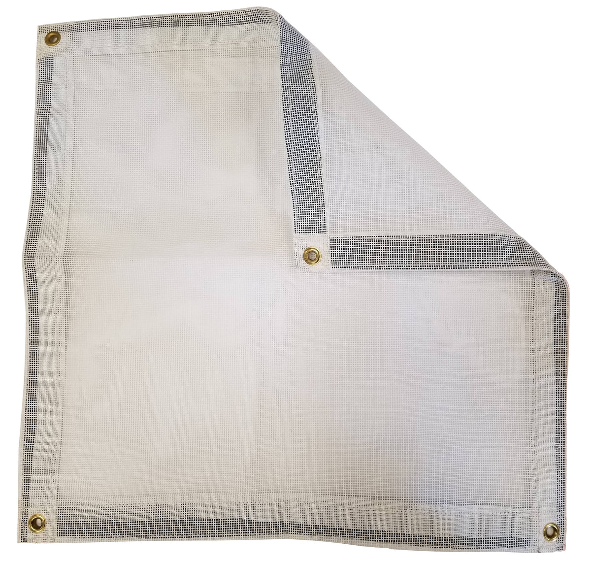 White Vinyl Coated Mesh Tarp 10 oz. Q28329