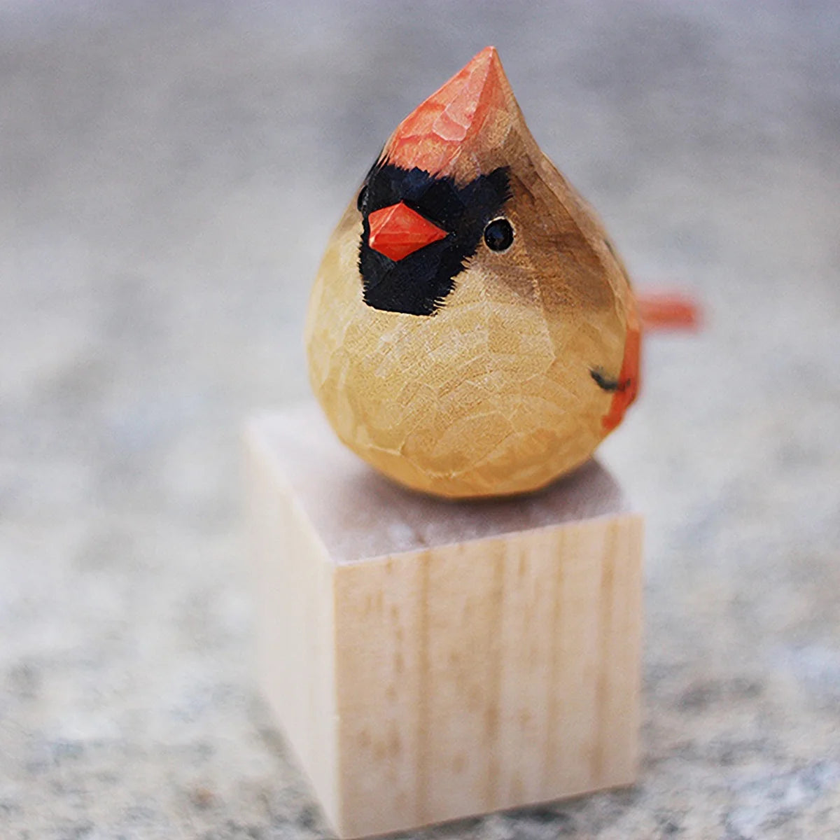 Red Wood Bird Figurine U5498